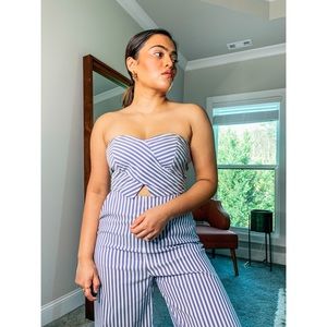 Striped Jumper white and blue